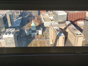 View from inside the Observation Deck in the Arch.